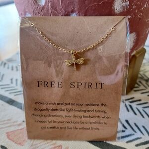 Gold Dragonfly Necklace